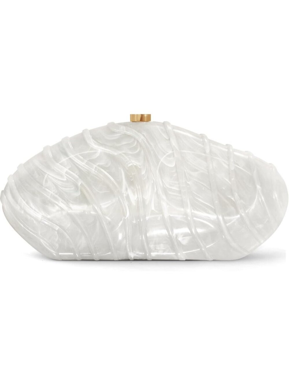 Women's Marble White Acrylic Shell Clutch Purse Evening Party Prom Chain Bag